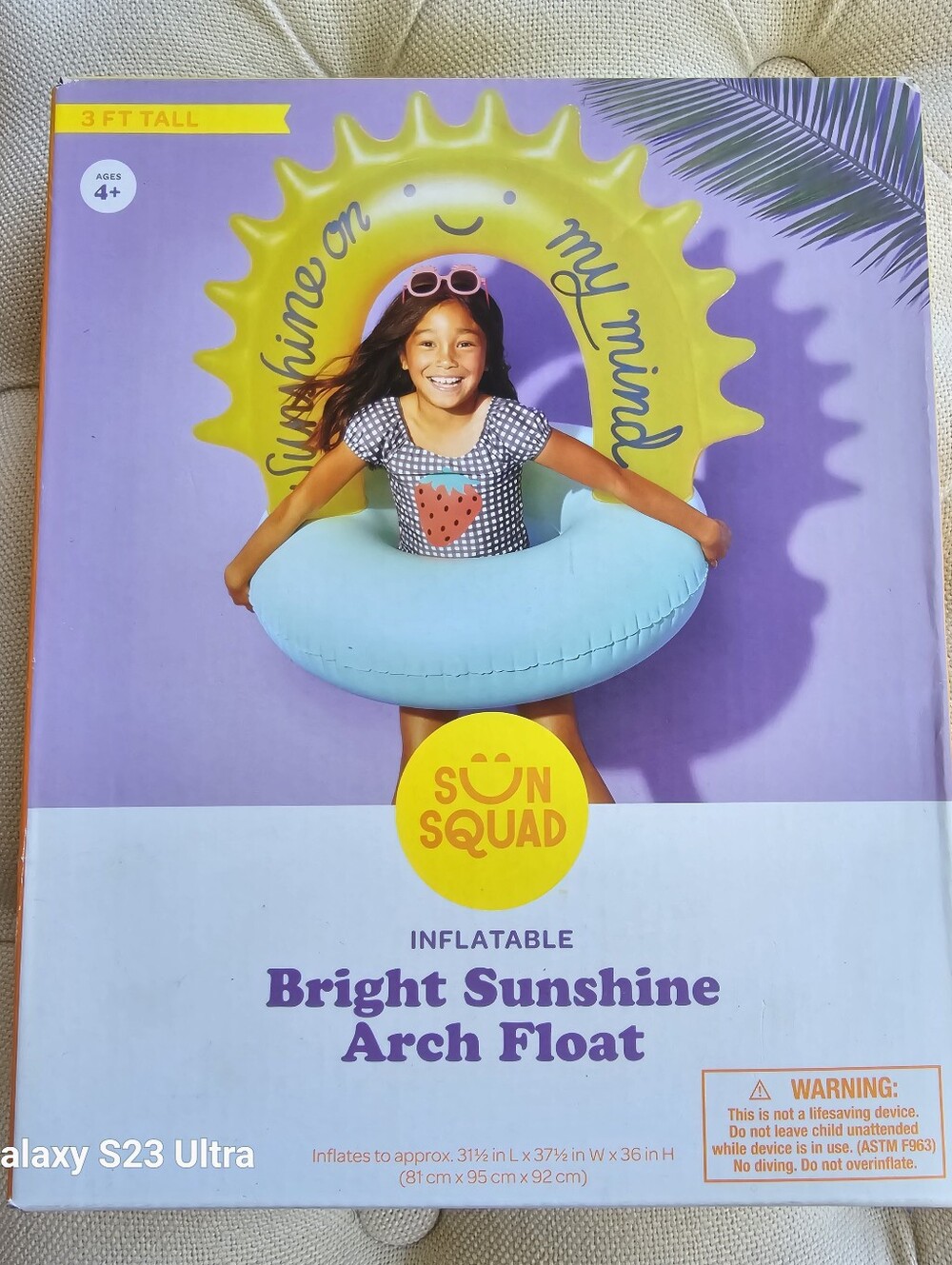 New! Bright Sunshine Arch Float Sun Squad Target Kids Floatie Pool NWT